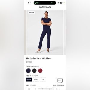 Spanx navy kick flare pants- barely worn!